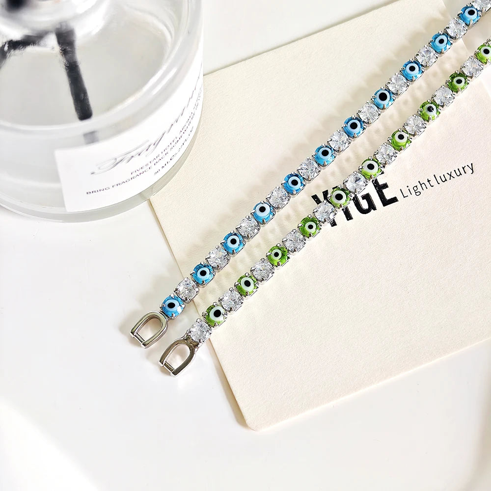 EvilEyeGlam™ – Green & Blue Protective Bracelet - Balli Outlet