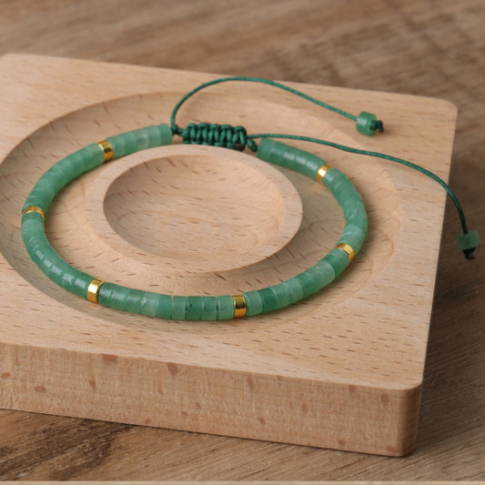 💖 GreenMystic™ – Adjustable Aventurine Gemstone Bracelet - Balli Outlet