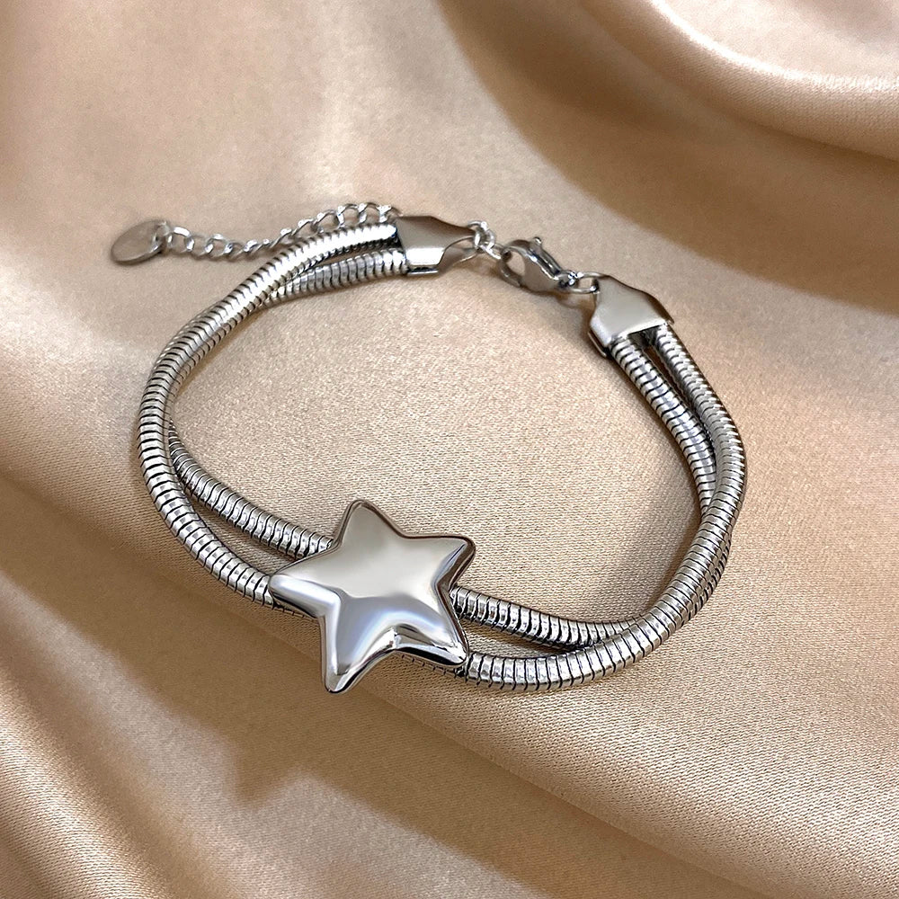 🌟 StarGlow™ – Double Layer Stainless Steel Bracelet